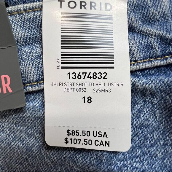 NWT Torrid High Rise Straight Shot To Hell Distressed Jeans 18 - Picture 9 of 12